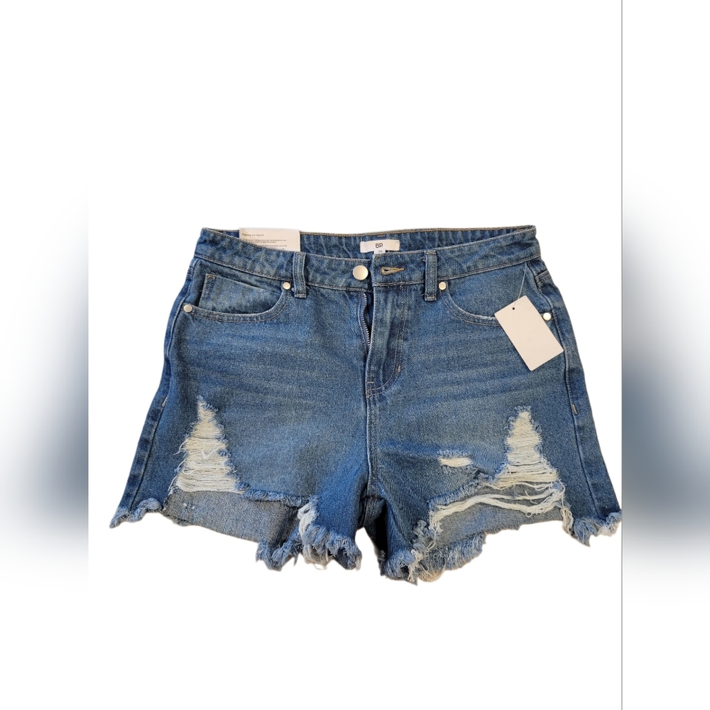 Distressed Denim High Waisted Shorts